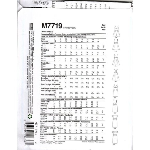 McCall's M7719 Misses 14 to 22 Create Your Own Look Dress Sewing Pattern New - Picture 2 of 2
